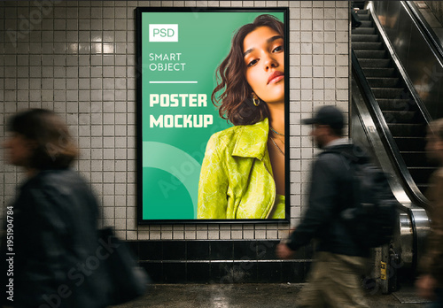 Subway Wall Poster Mockup