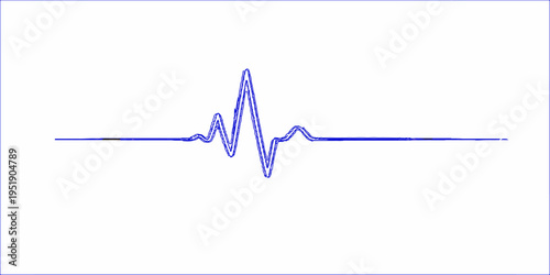 An abstract medical vector illustration featuring a heartbeat line that pulses into a 3d heart symbol, blending an EKG wave with a business graph and arrow to represent a health diagnostic concept