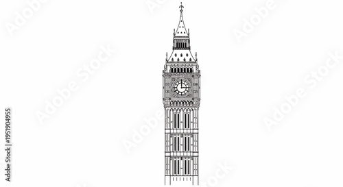 Iconic Architectural Landmark Clock Tower Silhouette A Glimpse of History and Precision Timekeeping Towering Structure Symbol of a City Capturing the Essence of Architectural Heritage