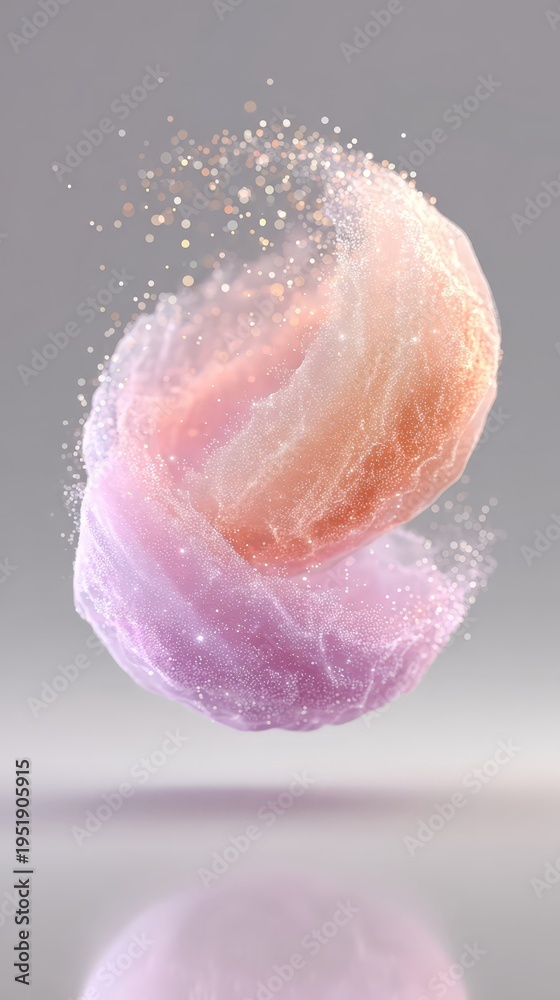 Fototapeta premium Abstract Organic Gradient Blob with Floating Particles for Creative Digital Design and Innovation Background