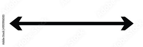 Double Arrow Icon Dual Sided Horizontal Direction Left Right Navigation Symbol Straight Line Sign Vector Illustration Isolated White Background