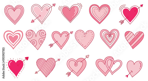 Decorative Hearts with Arrows Symbol of Love and Affection for Valentine s Day Anniversary Romance or Wedding Related Projects Representing Sweetness and a Touching Emotion with Beautiful Design