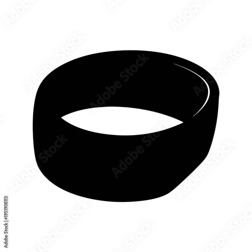Black rubber wristband vector graphic for sports and promotional events accessory design element icon