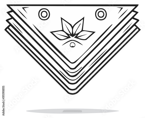 Classic Folded Bandana with Floral Design and Eye Detail