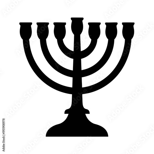 Hanukkah menorah vector image for jewish holiday celebration and religious symbol design element use
