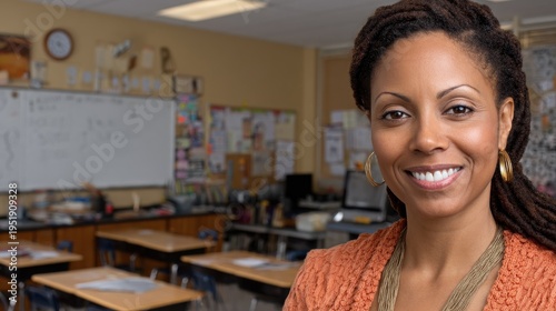 Wallpaper Mural african american teacher classroom centered composition full body isolated on pure white background studio lighting no shadow under subject high detail sharp focus commercial product photography no e Torontodigital.ca