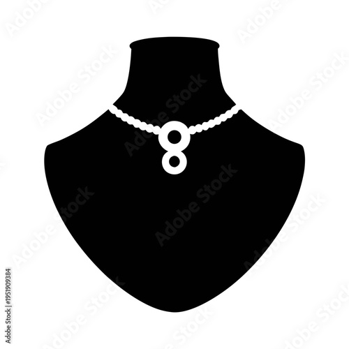 Elegant pearl necklace on mannequin display for jewelry fashion accessory showcase and sale