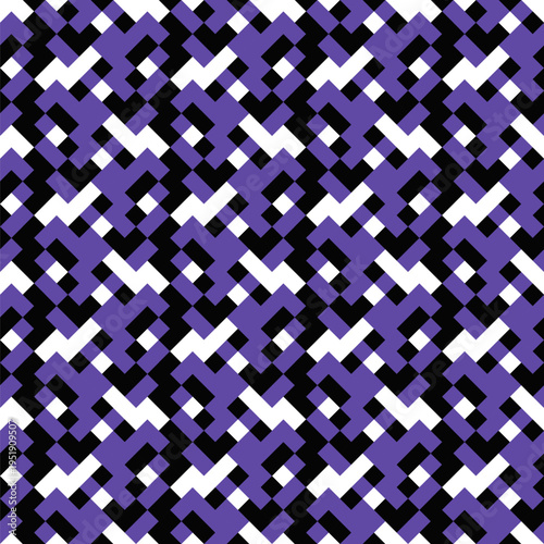 Geometrical abstract diagonal mosaic pattern background - seamless repetitive vector design with simple shapes