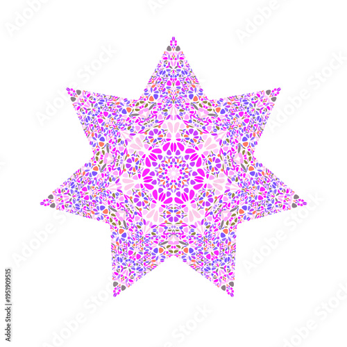 Abstract geometrical isolated floral star logo template