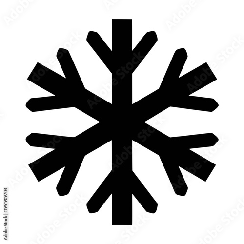 Black snowflake vector icon winter season christmas holiday frost snow cold weather design element