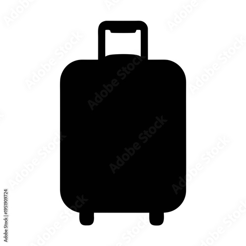 Black travel suitcase vector image for vacation luggage baggage and trip accessories design needs