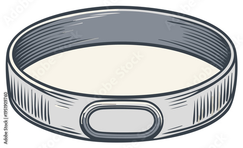 Circular Metallic Bangle Illustration Jewelry Fashionable Accessory Handcrafted Ornate Design