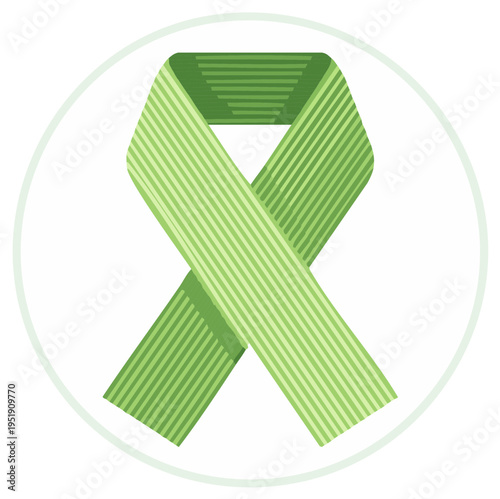 Lime Green Ribbon Symbol of Support for Mental Health Awareness and Chronic Illness Awareness