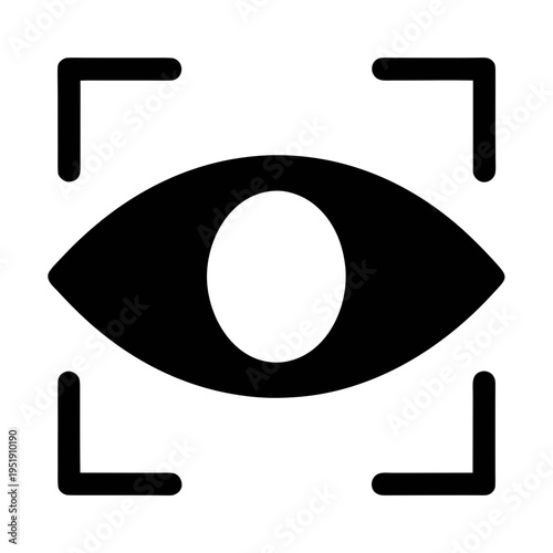 Eye scan icon digital security biometric recognition iris scanner identification technology access control