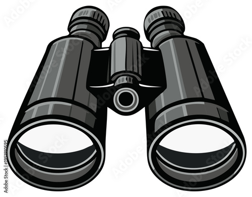 Vector illustration of binoculars for outdoor adventures or search activities looking for a distant goal in a simplistic style