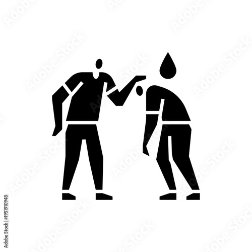 console an upset friend glyph icon. console friend illustration.