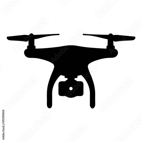 Drone silhouette vector graphic for aerial photography and videography enthusiasts design asset