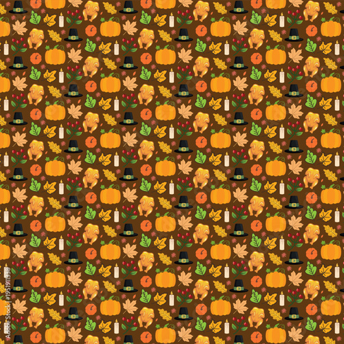 Seamless pattern of flowers in pots and wings on pastel background