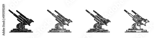 Sketch air defense icon design set