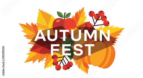 Celebrate the vibrant season with an autumnal festival featuring bright leaves pumpkins and apples creating a festive scene symbolizing harvest abundance and community gatherings and seasonal
