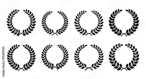 A collection of laurel wreath designs offers a symbolic representation of achievement and victory signifying honor and distinction with timeless organic foliage in a classic and decorative form