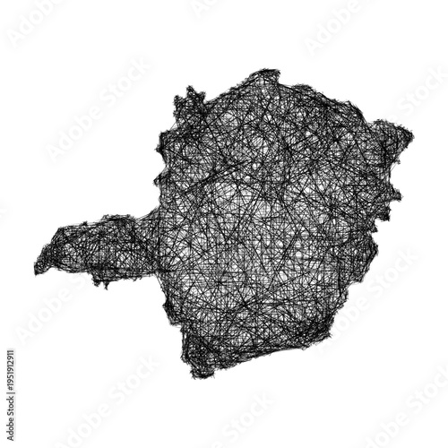 Sketch Minas Gerais outline map design