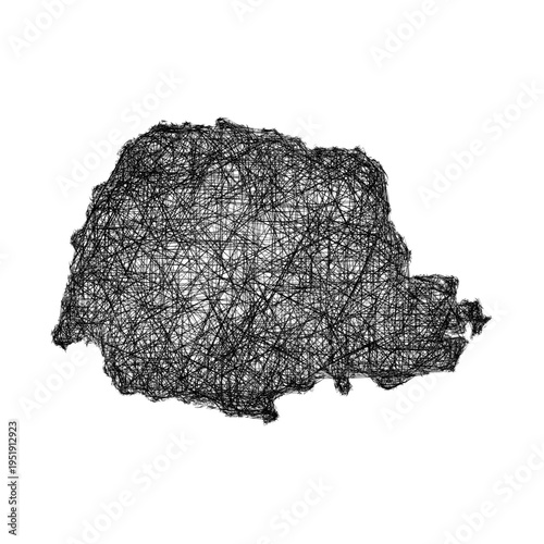 Sketch Parana outline map design