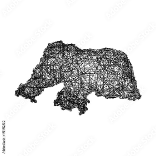Sketch Rio Grande do Norte outline map design