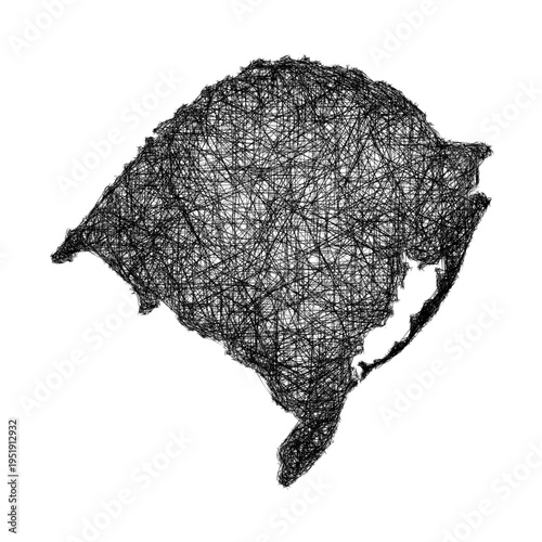 Sketch Rio Grande do Sul outline map design
