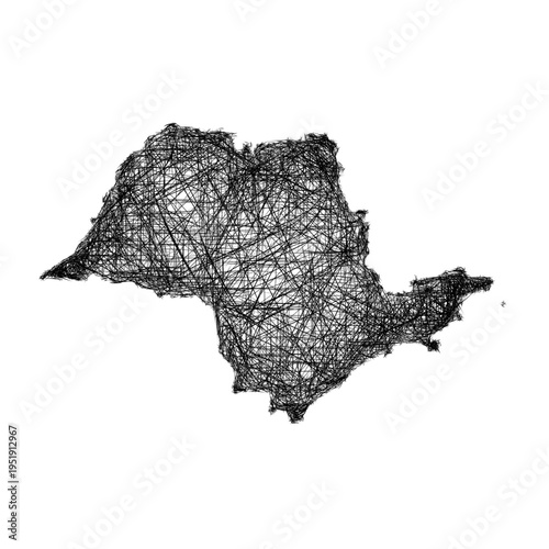 Sketch Sao Paulo outline map design