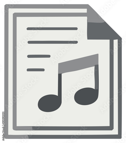 Music File Stack: Note Symbol on Pages for Audio Content Representation
