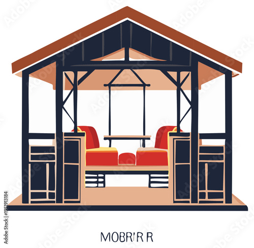 Outdoor Pavilion with Seating and Table