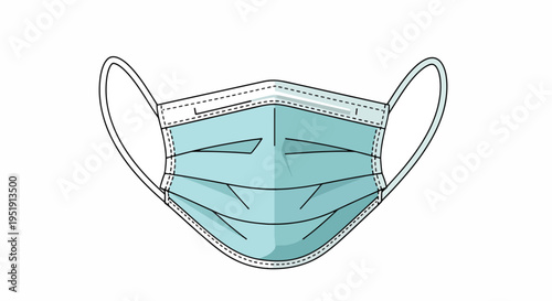 Surgical Mask Depiction Protective Gear for Healthcare Settings Sanitation Measures Against Infections Graphic Representing Safety Measures During Pandemic and Medical Care Protection Device