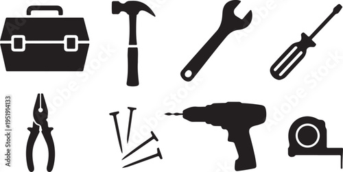 A comprehensive collection of essential hand tools and power tools for various home improvement tasks