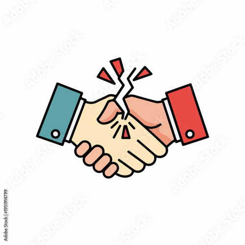 Broken Handshake Symbolizing Conflict and Betrayal for Business Blogs, Social Issues Awareness, Anti-Bullying Campaigns, and Educational Content