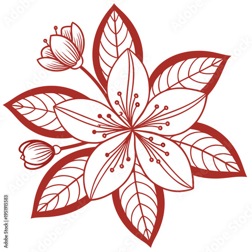 Aster Flower Geometric Vector Logo Radial Symmetry vector illustration