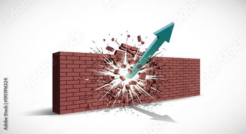 Brick Wall Being Broken Arrow.