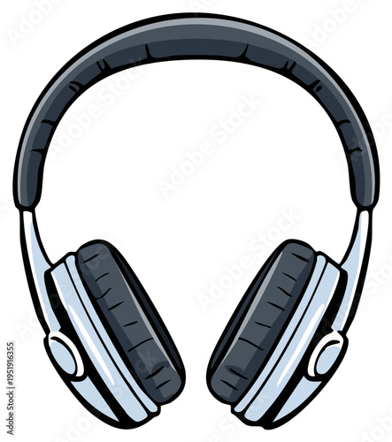 Stylish vector illustration of over-ear headphones for immersive music and audio entertainment