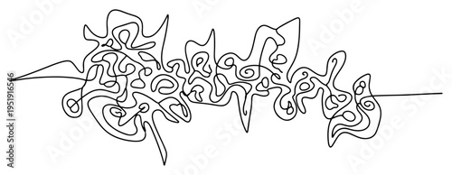 Abstract continuous one line scribble tangle, complex messy line art for creative chaos and brainstorming concept, minimalist doodle illustration