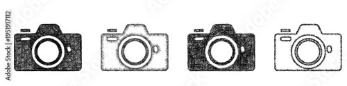 Sketch camera icon design set