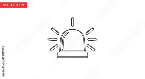 Emergency Siren Icon - Alert Symbol in Outline Style.