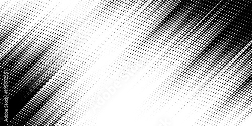 Vector black and white halftone gradient banner, texture template made of lines, grunge graphic backdrop,  eps 10