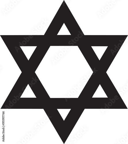 A black star of david on a white background