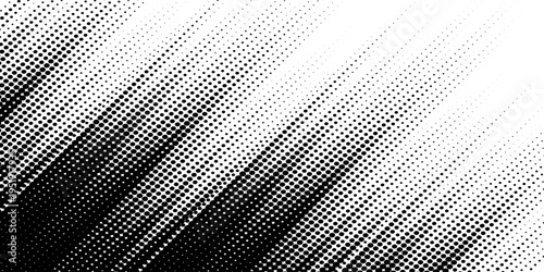 Vector black and white halftone gradient banner, texture template made of lines, grunge graphic backdrop,  eps 10