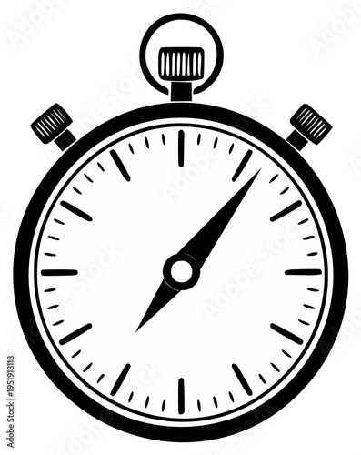 Stopwatch Illustration Classic Timing Device Icon Analog Clock Instrument Timekeeping Chronometer