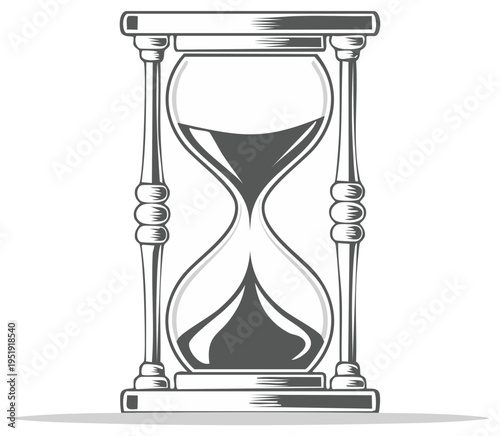 Vintage hourglass illustration showing the passage of time