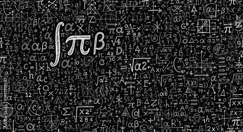 Mathematical Equations and Formulas on a Blackboard Representing Complex Concepts Education Science Research and Problem Solving in the Realm of Academic Study and Intellectual Pursuit