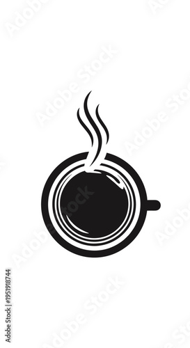 Steaming hot cup of coffee 1.