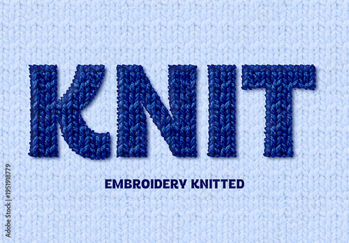 Embroidery Knitted Text Effect