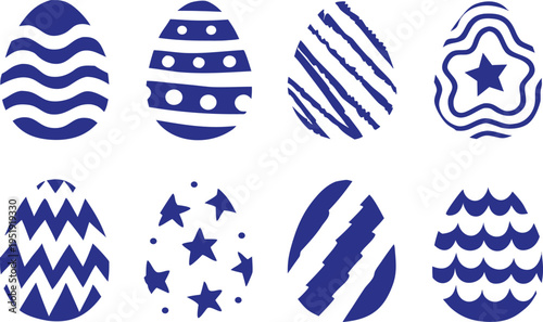  colored easter eggs. Happy Easter